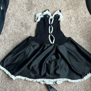 OS black and white maid lingerie